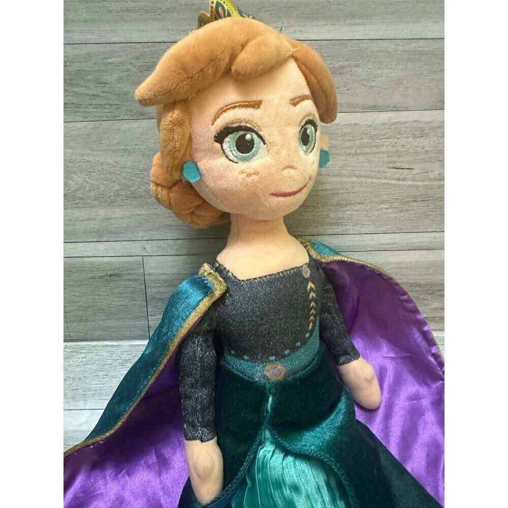 Disney Anna Plush Doll — Teal Green Dress with Purple Cape